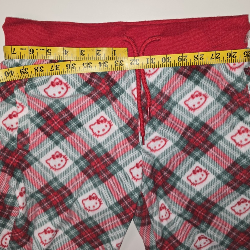 Hello Kitty NWT Holiday Plaid‎ Sleep Pants Aeropostale Red Green Women's Small - Picture 6 of 12